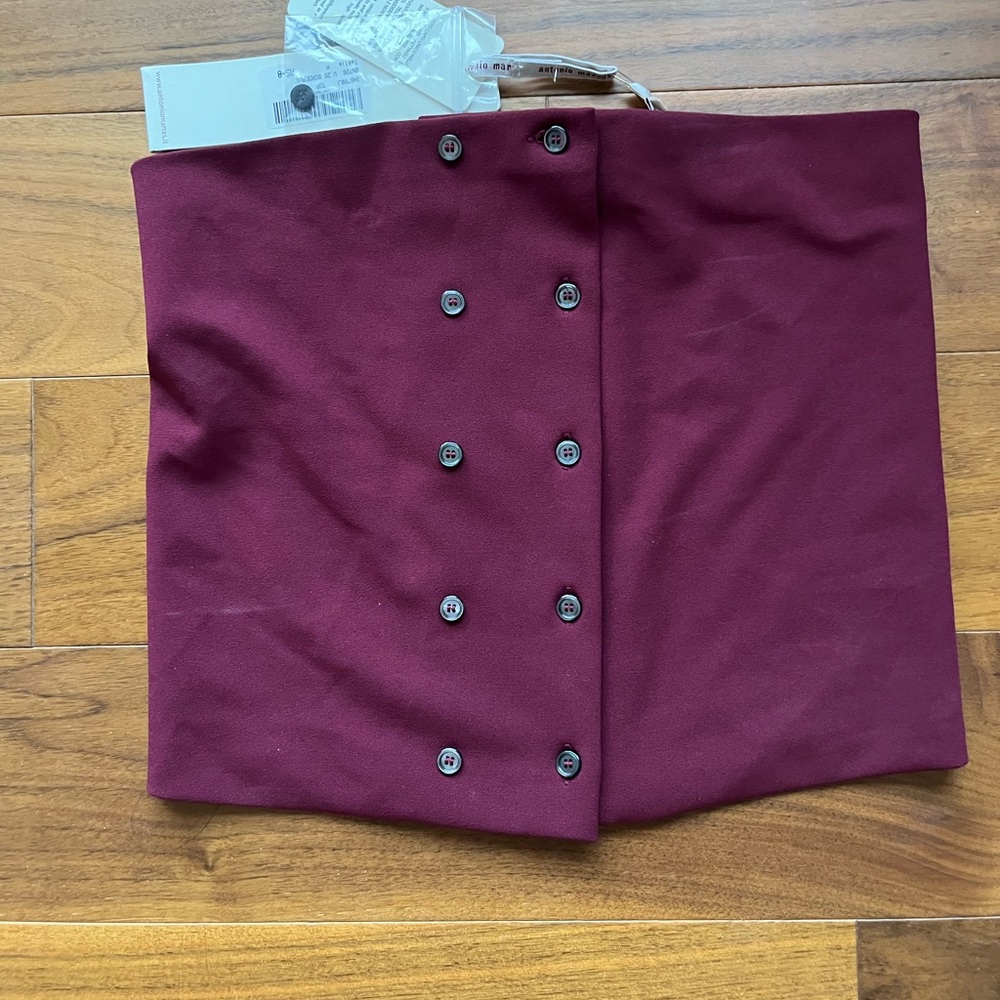 NWT Antonio Marras Tube Top Red Burgundy M